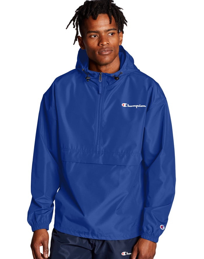 Champion Packable Script Logo Jas Heren - Blauw - Belgie 4079ICFSG